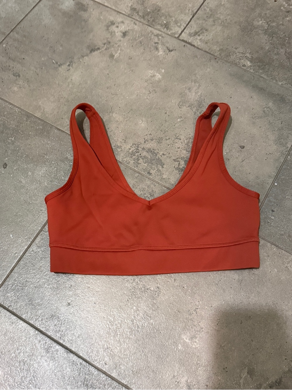 Women's Rust Red V-Neck Sports Bralette
